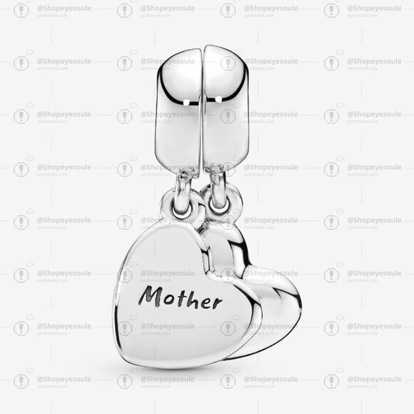Pandora Mother & Son Heart Split Dangle Charm - Picture 2 of 5